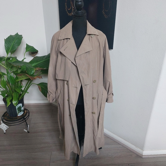 NEW YORK HARBOR From ANDREA Vintage Trench Coat Size 8P. - Picture 5 of 15